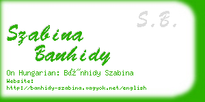 szabina banhidy business card